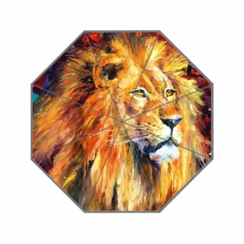 

lion Folding Umbrella Anti Rain Umbrella Foldable 3 Folding Parasol Sun Protection Anti-UV Umbrella for Women