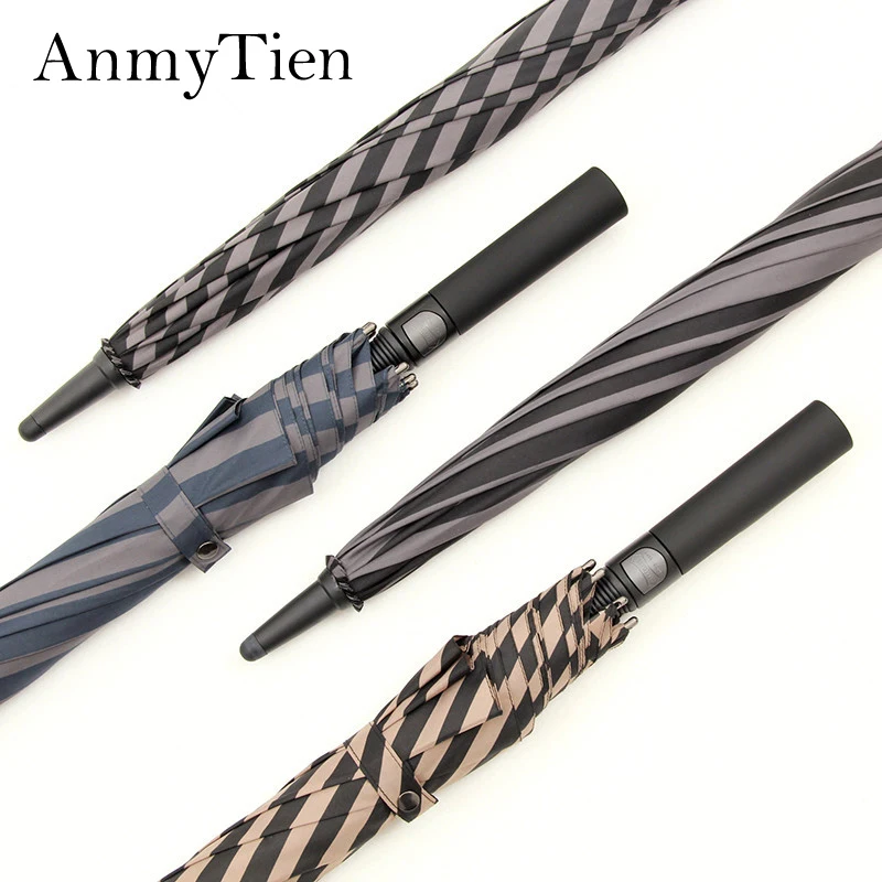 

2017 New Style Man Simple Business Style 114cm Super Big Long Handle Umbrella With Super Strong Waterproof &Windproof