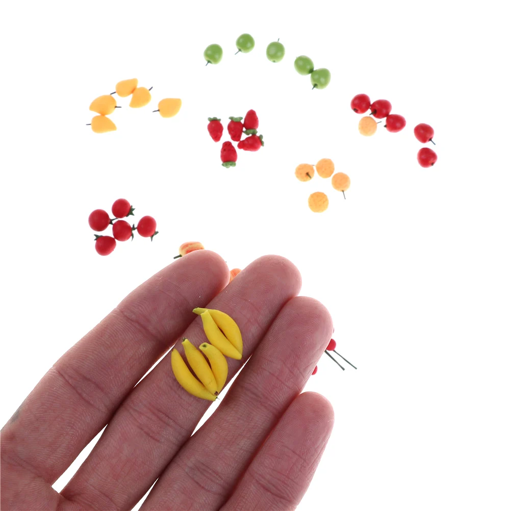 

5PCS Pretend Play Toys 1:12 Scale Mini Fruits Vegetable Food Doll Room Decor Kits Dollhouse Miniatures Accessories Kitchen Toys