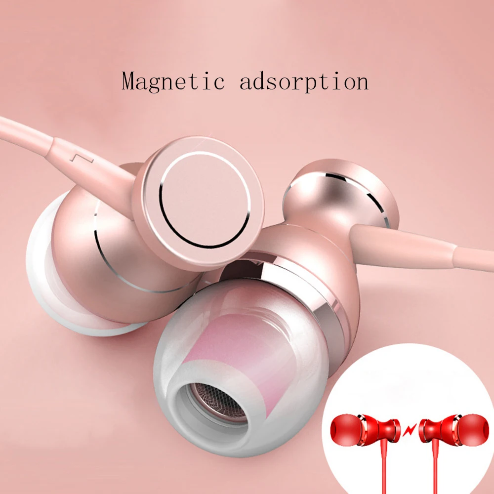 OTAO In Ear Магнитная адсорбционная гарнитура линейный контроль стерео звук с