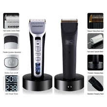 Professional Electric Hair Clipper Rechargeable Hair Trimmer Titanium Ceramic Blade LCD Display Salon Hair Cutting Machine