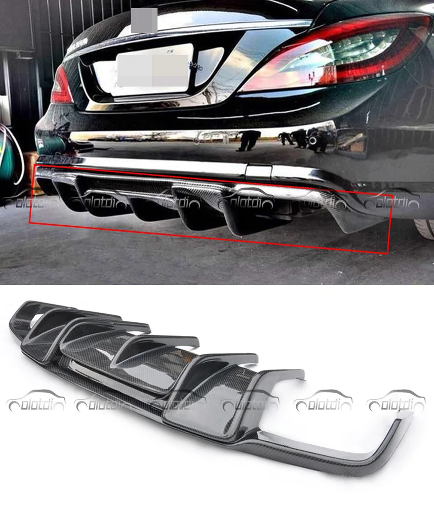 

Car Styling W218 AMG Renntech Style Carbon Fiber Rear Bumper Lip Diffuser for Mearcedes Benz W218 CLS350 CLS63 AMG Bumper 2011-2