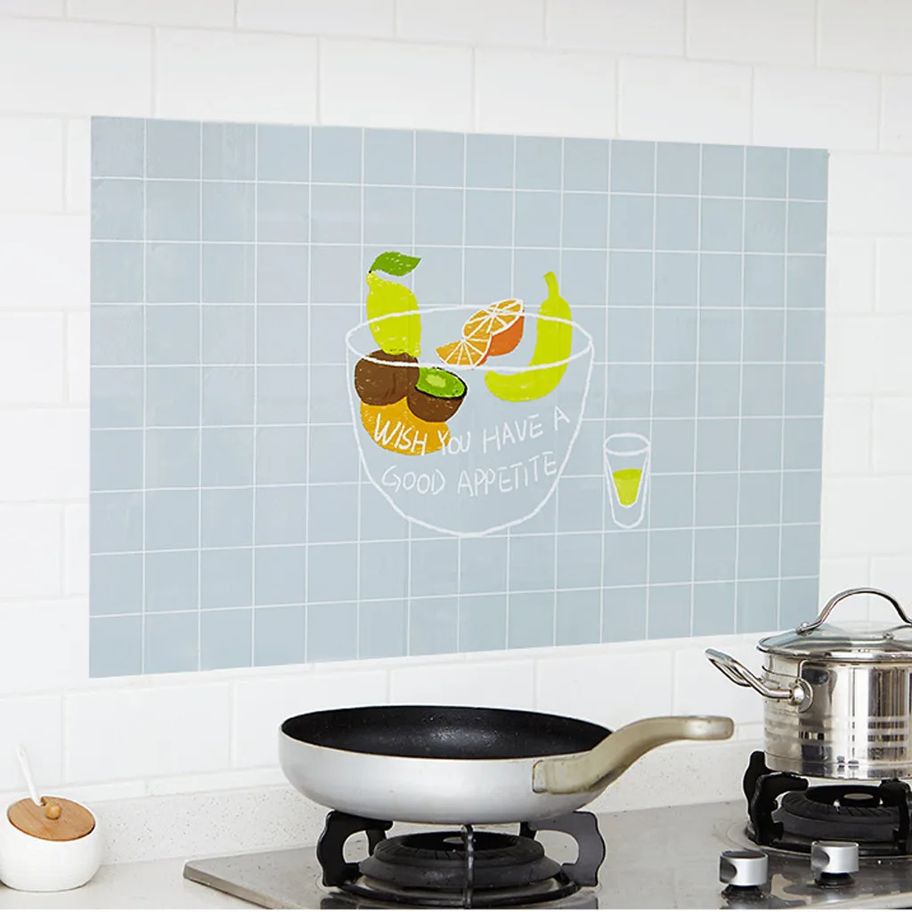 wall sticker Aluminum Foil Sticker Oil Proof Wall Paper Home Decor Removable Kitchen Tools