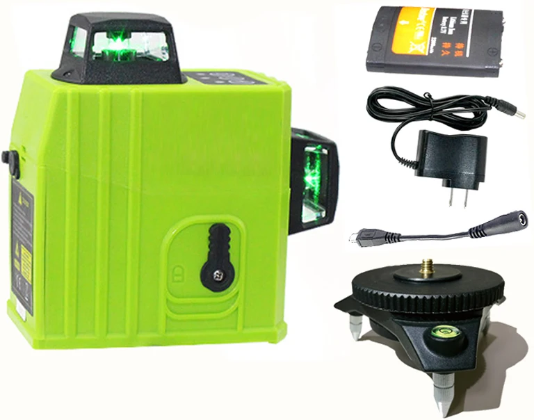 3D 12Lines Green Laser Levels Stick wall Self Leveling 360 Horizontal And Vertical Cross