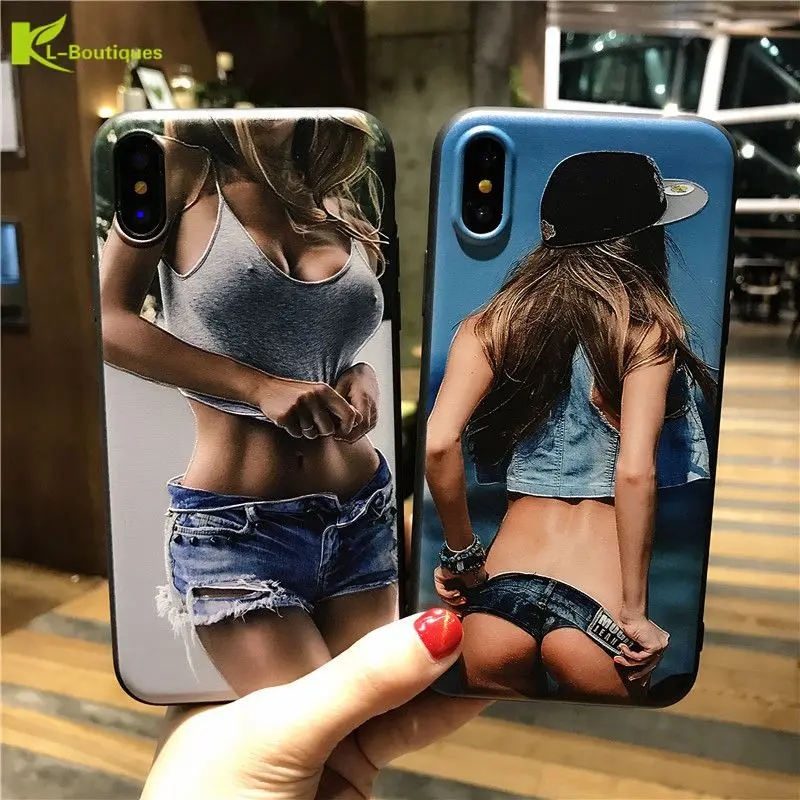 

Sexy Girls 3D Silicone Phone Case For iPhone 8 X 8Plus Fashion Relief Bikini Beauty Soft TPU Back Cover For iPhone8 Men Fundas