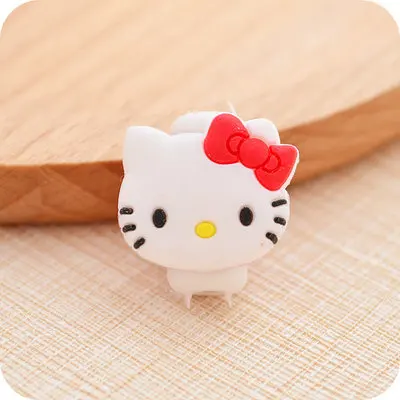 Kawaii Hello kitty USB кабель Защита для наушников. Мультяшный чехол для iPhone/5S 6/6s Android кабель передачи данных защитный рукав - Цвет: red kitty