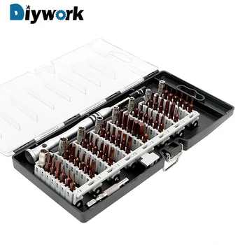 Diywork で 60 1 磁気ドライバーセット多機能電子精密ドライバー修復ツールセット携帯電話の修復ツール
