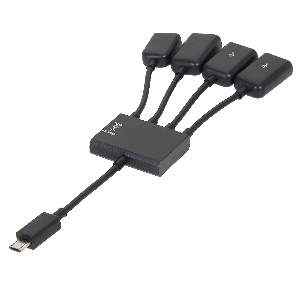 4 порта Micro USB мощность зарядки OTG концентратор Кабельный соединитель сплитер для смарт-устройств Android планшетный ПК