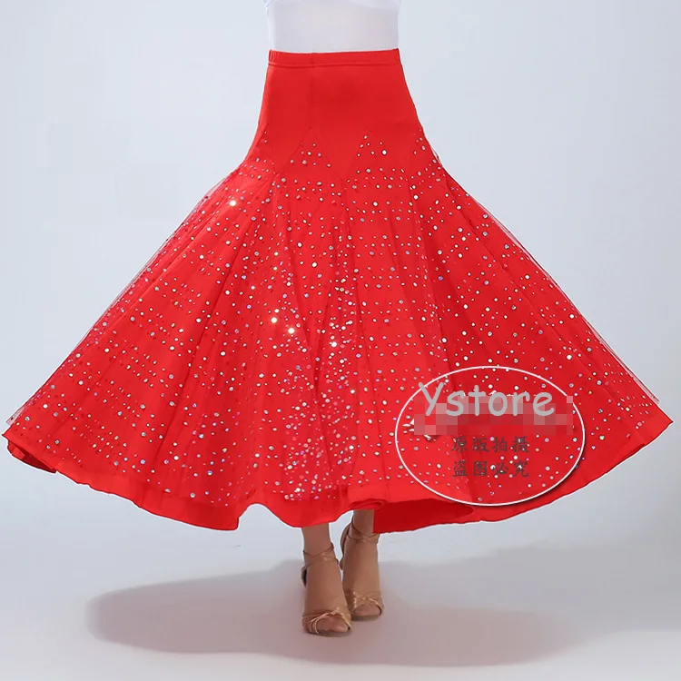 

High Quality Modern/ Waltz/ Salsa/ Rumba/ Tango Dance Wear Girls Blusa Social Feminina Latin Dance Dress F Women Big Latin Skirt