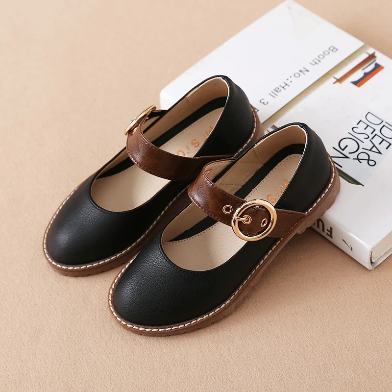 Sapatos de Couro Princesa das Meninas Sapatos de Fivela Sapatos de Desempenho dos Alunos Crianças Nova Decoração 2020 10 High Quality Mamãe e Bebê