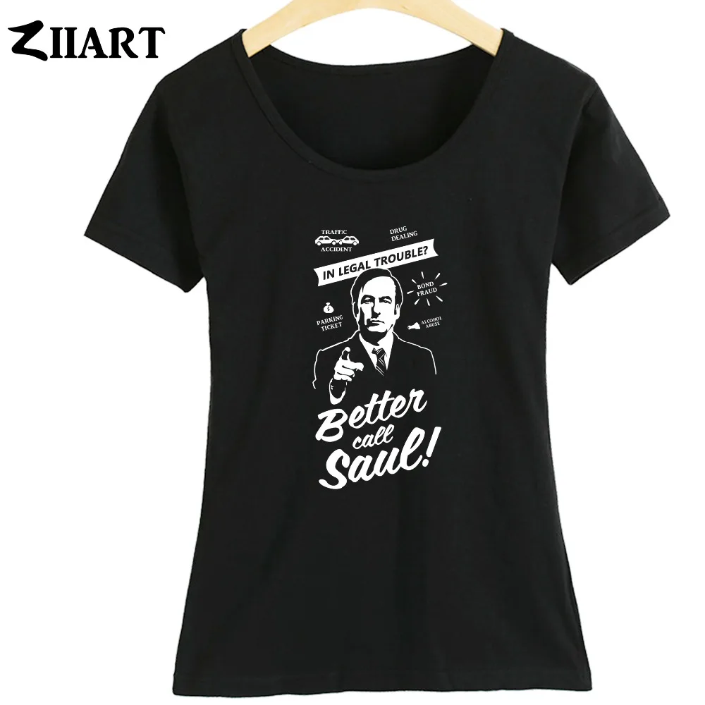 

Better Call Saul In Legal Trouble Traffic Accident Drug Dealing Parking Ticket Girl Woman Summer Short-Sleeve T-Shirts ZIIART