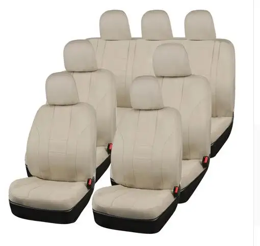 Универсальный автомобильный чехол для сидений автомобиля, тканевые Чехлы для автомобилей, подходят для ford focus 2, peugeot 206, kia rio, 3, VAZ 2114, lada - Название цвета: 7 Seat Cover Beige
