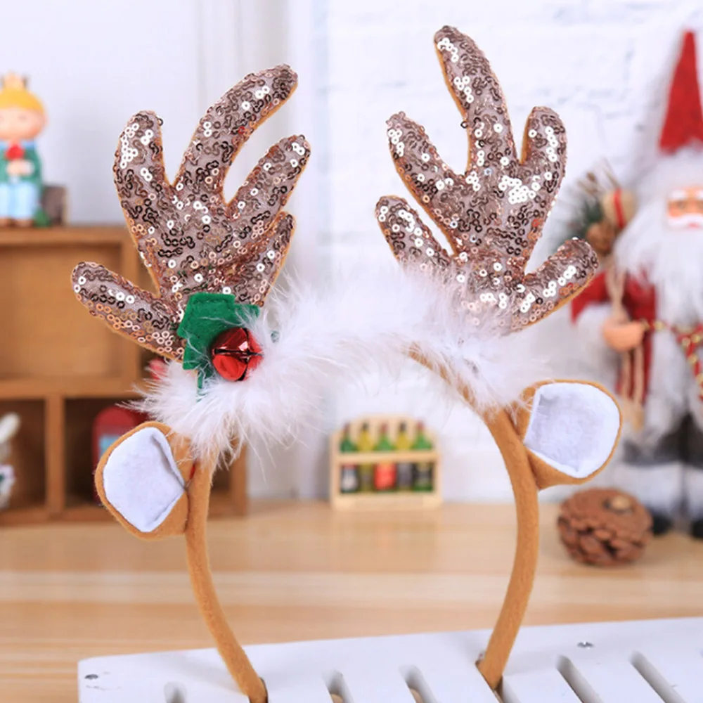 

2019 Christmas Large Elk Antlers Headband Headwear Hair Hoop Headwear For Halloween Cosplay Christmas Party Costumes Photo Prop