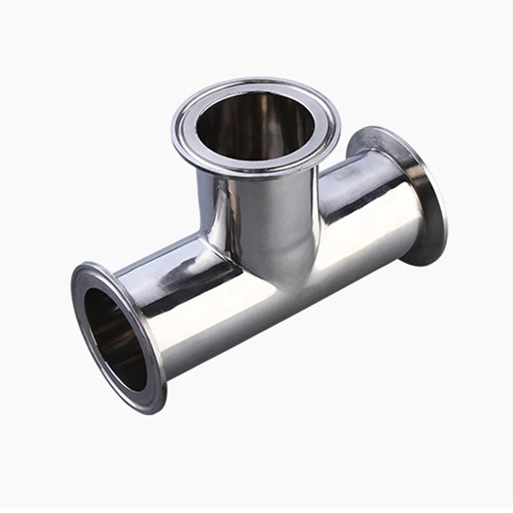 

12.5-102mm Equal diameter three li Stainless Steel SS304 Sanitary Ferrule Pipe Fitting tee 3 Way Tee Ferrule three cross