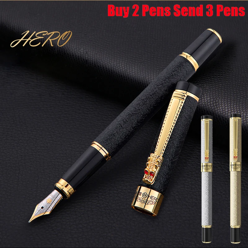 

Free Shipping New Arrival Brand Hero Fountain Pen Dragon Clip Metal Student Ink Writing Pen Buy 2 Send 3