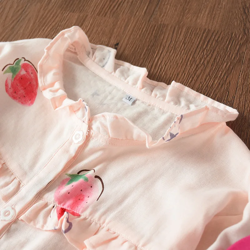 Хлопок марли с длинным рукавом для будущих мам одежда летний костюм для кормления грудью круглым вырезом женские пижамы розовый удобные пижамы Pj Set