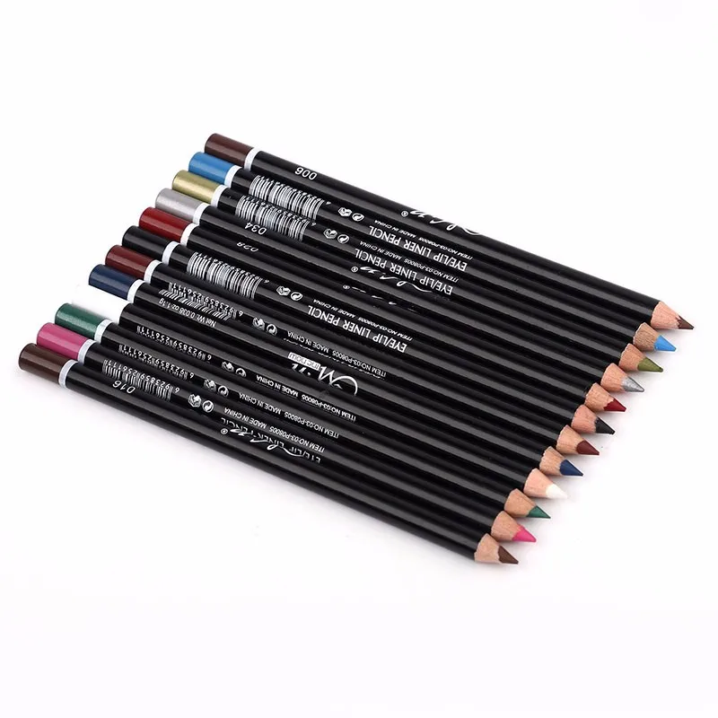 MENOW 12 Colors Eye Make Up Eyeliner Pencil Waterproof Eyebrow Beauty Pen Eye Liner Lip sticks Cosmetics Eyes Makeup