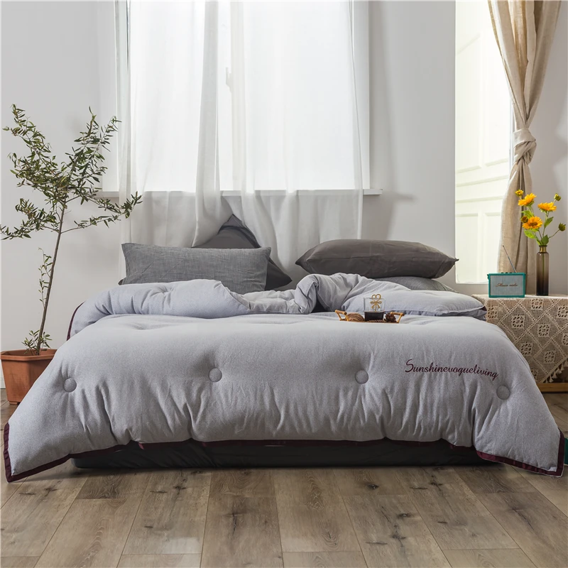 

Blancstar New winter comforter thicken quilted quilts home bedding comforter solid color keep warm winter with filling