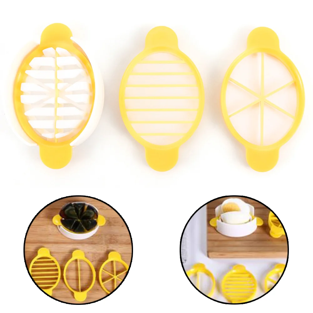 1 Set Egg Slicers 3 in 1 Multi function Egg Cutter Splitter Dividers