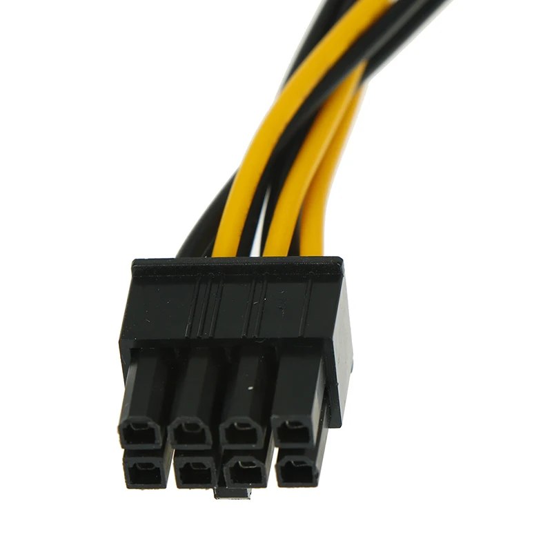 20CM Dual SATA Power Cable 1 IN 2 Male 15Pin to 8Pin SATA Cable15P to 8P Graphics Card 18AWG Wire Connector for Mining Miner