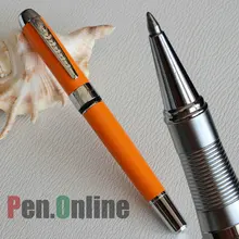 Шариковая ручка с роликами Jinhao 250, Яркая оранжевая Серебряная отделка и зажим