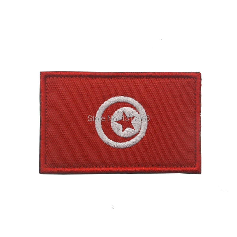 

Tunisian National Flag Embroidery Patch Embroidered Patch Military Tactical Armband Fabric Sticker Sewing Applique
