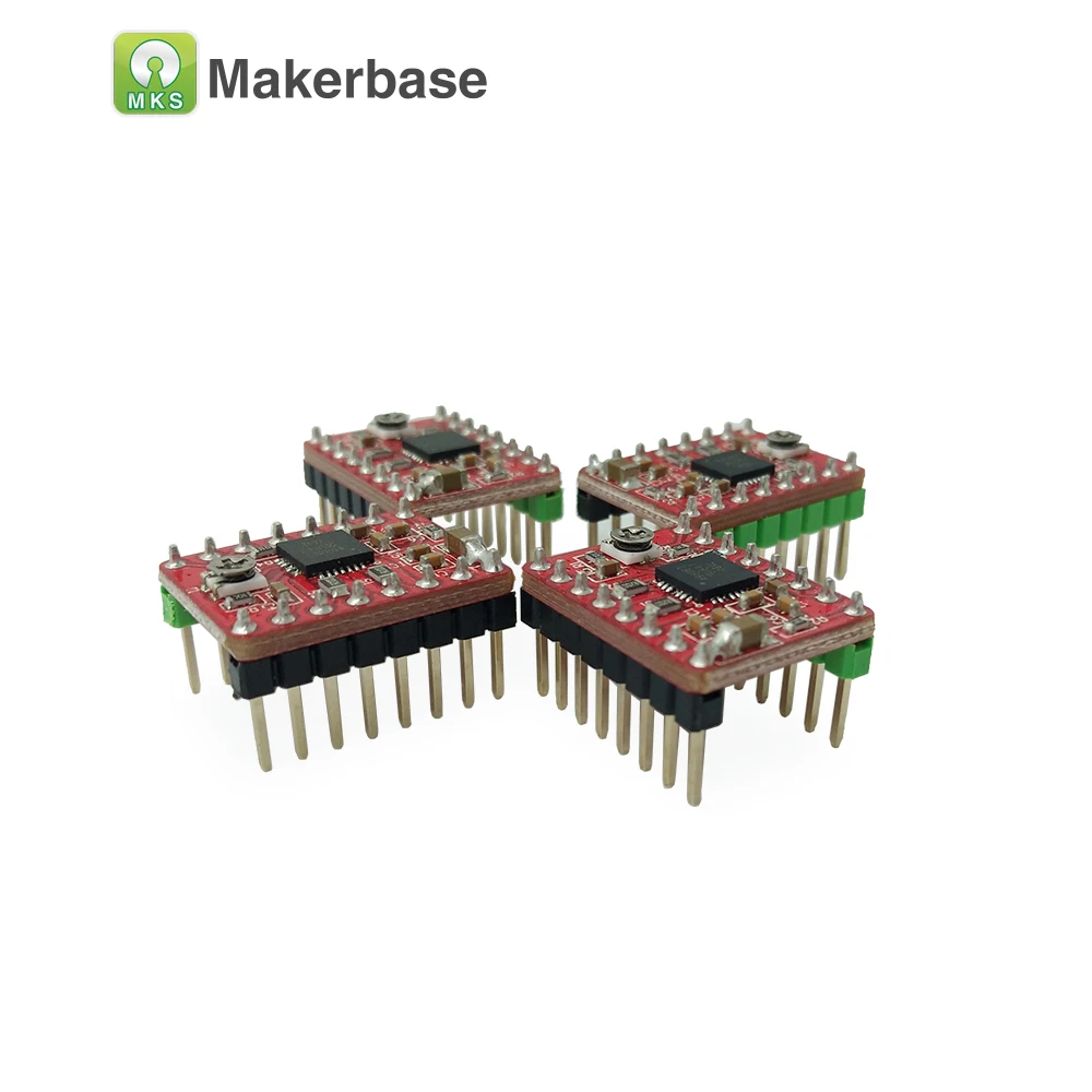 

10pcs 3D Printer parts StepStick Reprap A4988 Stepper Motor Driver with heatsink default 0.5A MAX 1A good circuit protection
