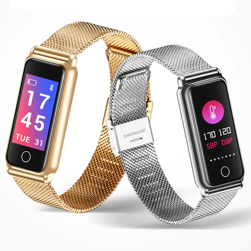 

Smart Bracelet Watch Fitness Tracker Heart Rate Blood Pressure Monitor Y8 Metal Wristband For Android IOS Xiaomi Huawei Phone