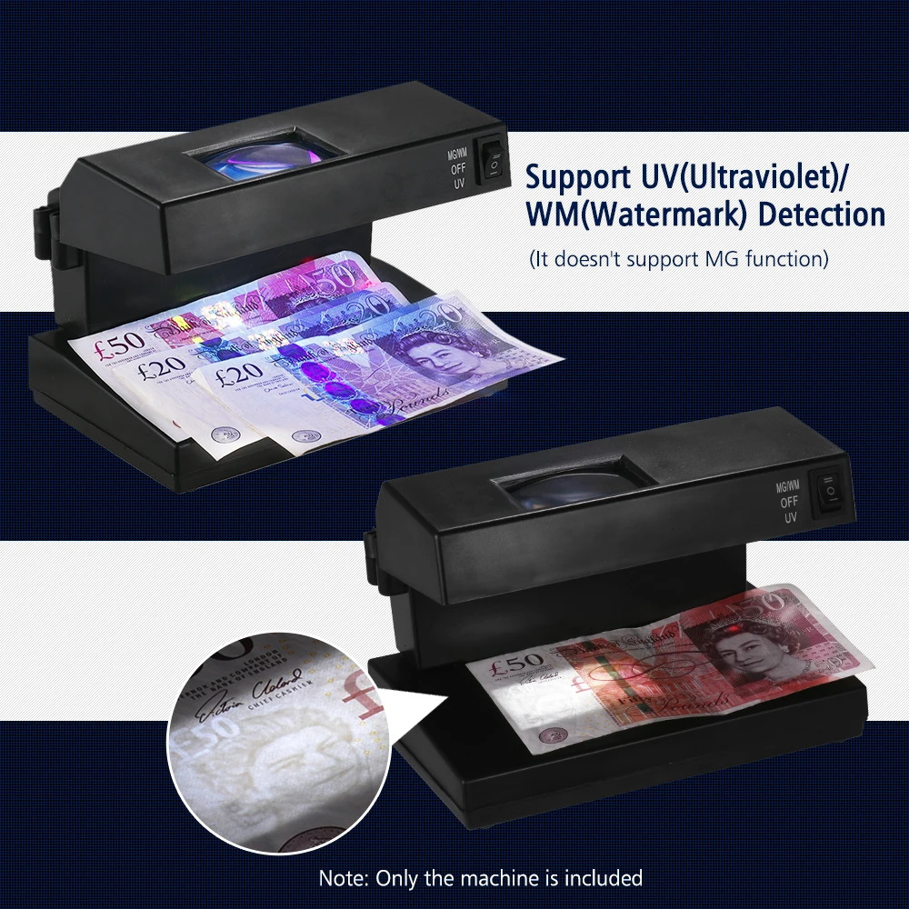 

Portable Counterfeit Bill Detector Cash Currency Desktop Counterfeit Bill Detector Cash Currency Banknotes Note Checker Support