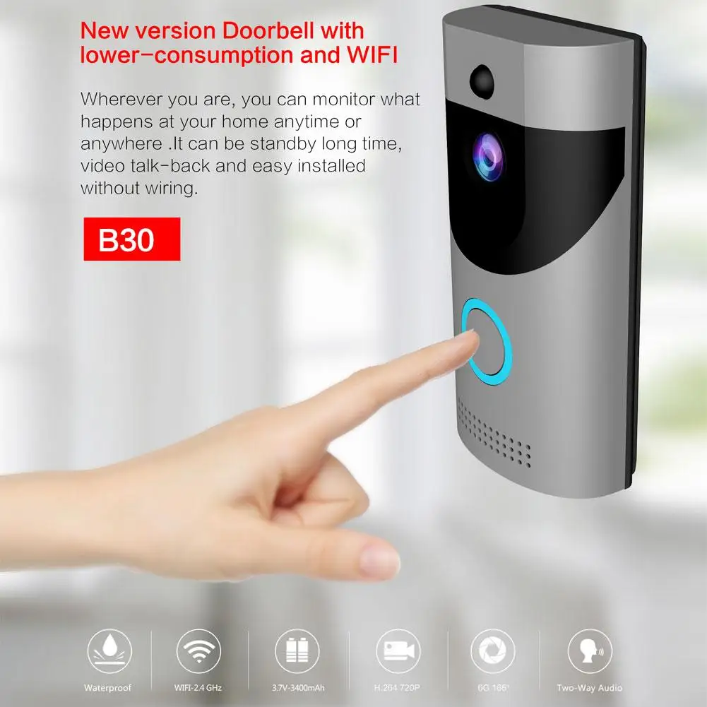 

B30 Wireless Camera Intercom Waterproof Smart WiFi Remote Video Night Vision Doorbell Apartments Home Security Camera Doorphone