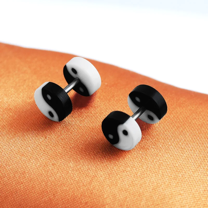 

Round Tai Chi Acrylic Vintage Earrings Chinese Style Personality Simple and stylish Gift for Women Men Fashion