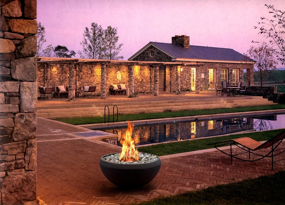 On Sale 8 liter round ethanol burner stainless steel outdoor garden