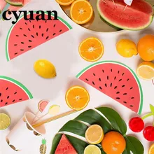 Cyuan 20pcs watermelon party Watermelon Tropical Fruit Disposable Napkins watermelon birthday party tropical party supplies