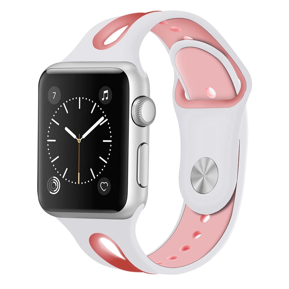

38/42mm Silicone Strap Band Pink/Purple Apple Watch Strap Apple Watchband Womens Cute Replacement Wrist Bracelet