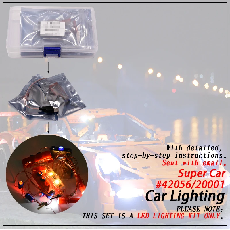 

Led Light Set (only light included ) For legoings 42056 Super Car Compatible 20001 Technic Building Blocks Bricks Bricks