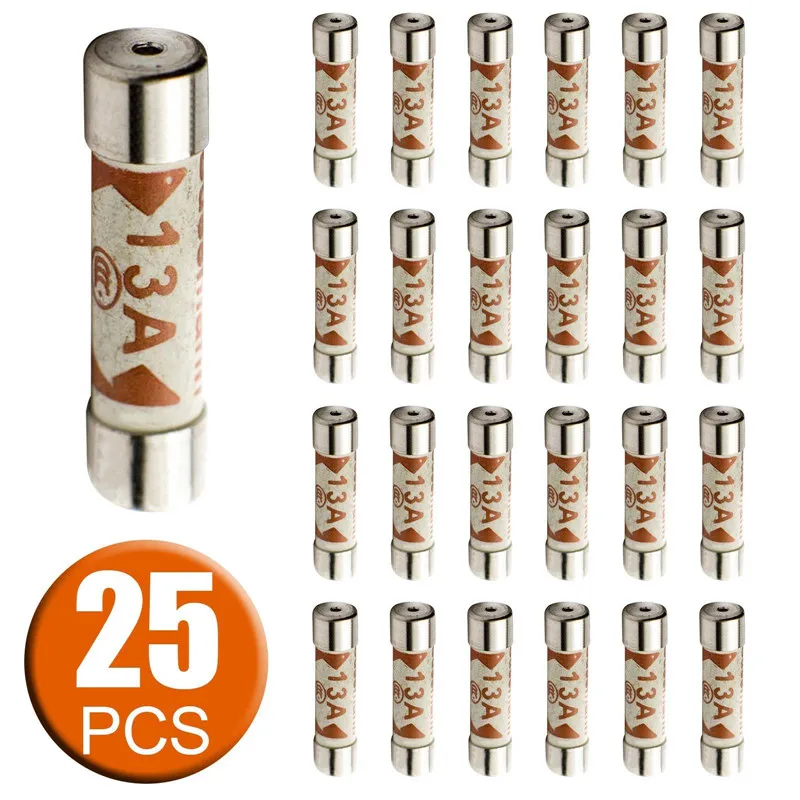 13A Domestic Plug Fuses PACK OF 20 13 Amp Cartridge fuses for 3 Pin Plugs