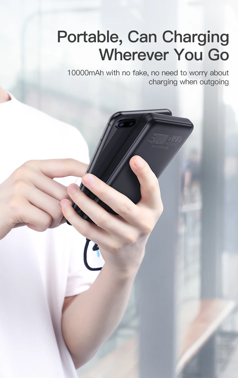 KUULAA power bank 10000mah portable charger powerbank 10000 mah for xiaomi mi 10 9 iPhone 12 11 X XR Blackview A80 A60 poverbank power bank portable charger