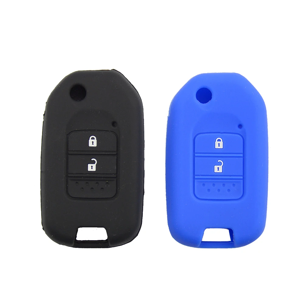 

2 Button Soft Skin Rubber Silicone Flip Folding Remote Car Key Case Fob Cover For HONDA CRV New Accord 2 9 Jade Replacement hold