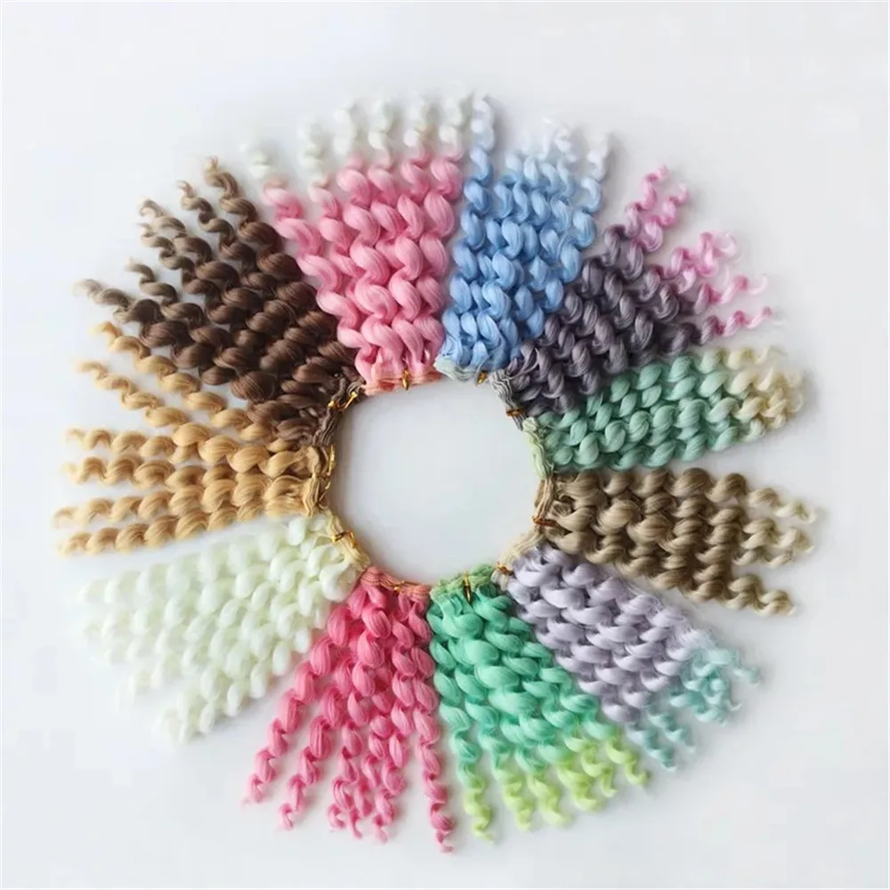

BJD SD Doll Wigs Multicolor 1 Pieces Curly Wave Hair Extensions for American Dolls DIY Handmade Doll Hair Wigs Doll Accessories