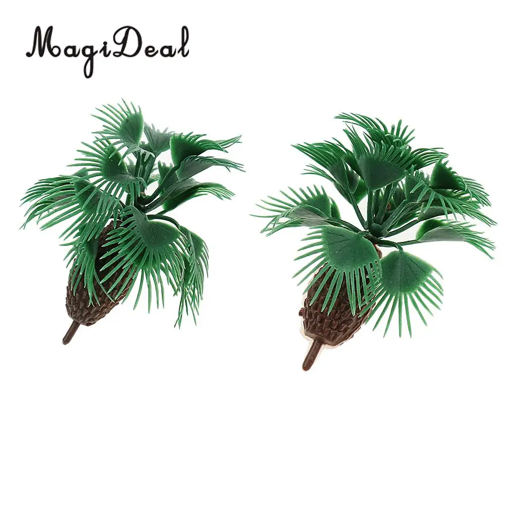 MagiDeal 10Pcs Plastic 1/100 Scale Palm Tree Model Train Railway Railroad Scenery Miniature Scene DIY Model Building Props 6cm