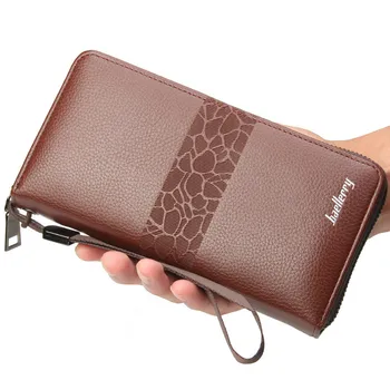 

New Luxury Male Wallets Brand Pu Leather Long Men Clutch Bag Hasp Zipper Wallet Card Holders Clutch Money Bag Men's