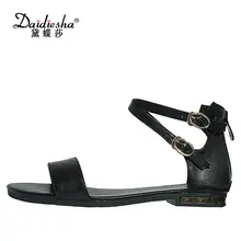 Daidiesha Elegant Style Women Sexy Sandals Cow leather Girls Party Dress Shoes Cross-tied Sapatos Feminino Plus size 34-43