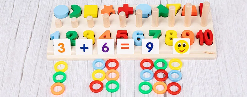5 в 1 Красочные Монтессори Обучающие деревянные игрушки геометрическая форма соответствия головоломки обучающие средства Развивающие игрушки для детей