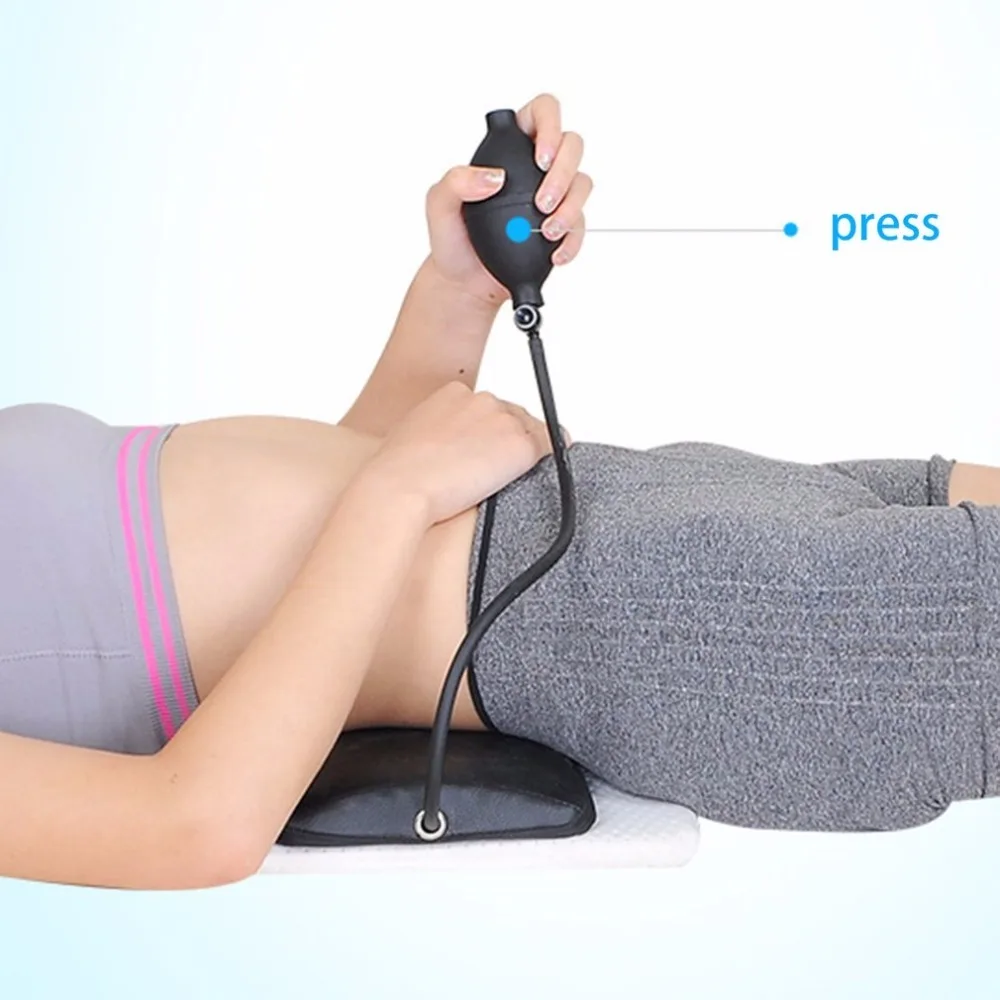 

1 pcs Manual Inflatable Spine Pain Relief Back Massage Cushion Lumbar Traction Stretching Device Waist Spine Relax Health Care