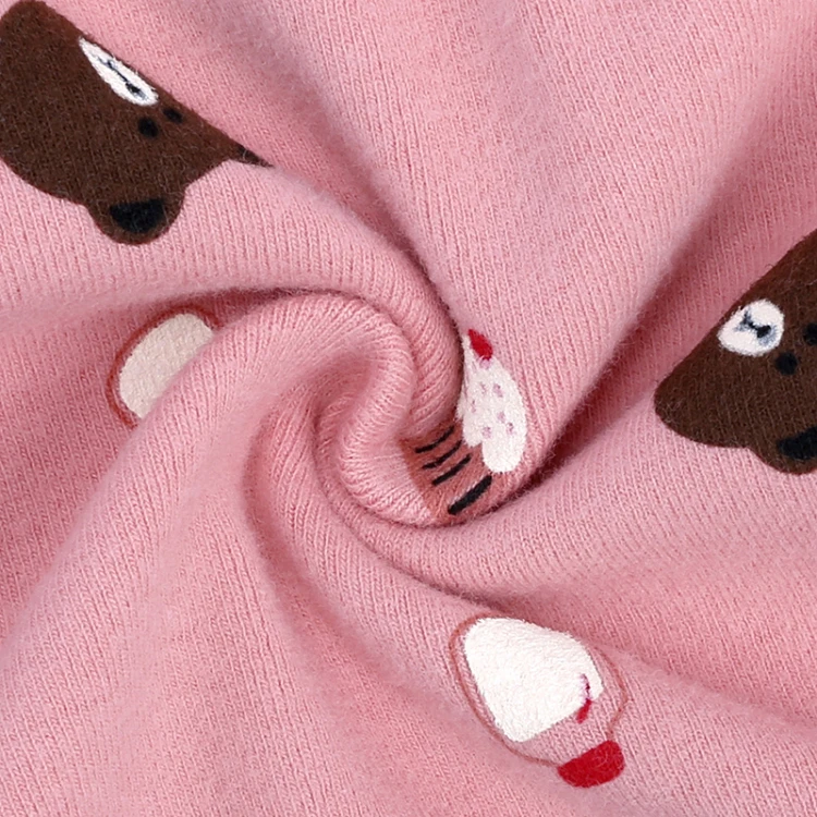 cartoon bear print long sleeve  baby homewear  O-Neck baby clothes set elastic breathable fabric (5)