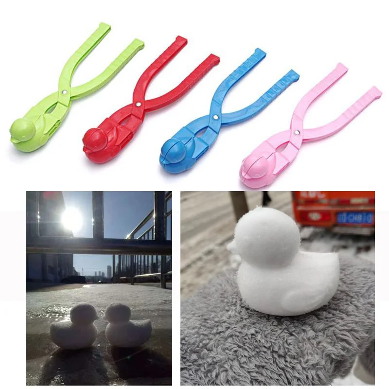 

2019 Cartoon Duck Snowball Maker Clip Kids Winter Outdoor Sports Snow Sand Mold Fight Toy