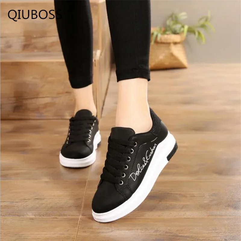QIUBOSS/; модная женская обувь из вулканизированной кожи; повседневная обувь; женская обувь на платформе; женские кроссовки; Zapatos tenis feminino; Q52