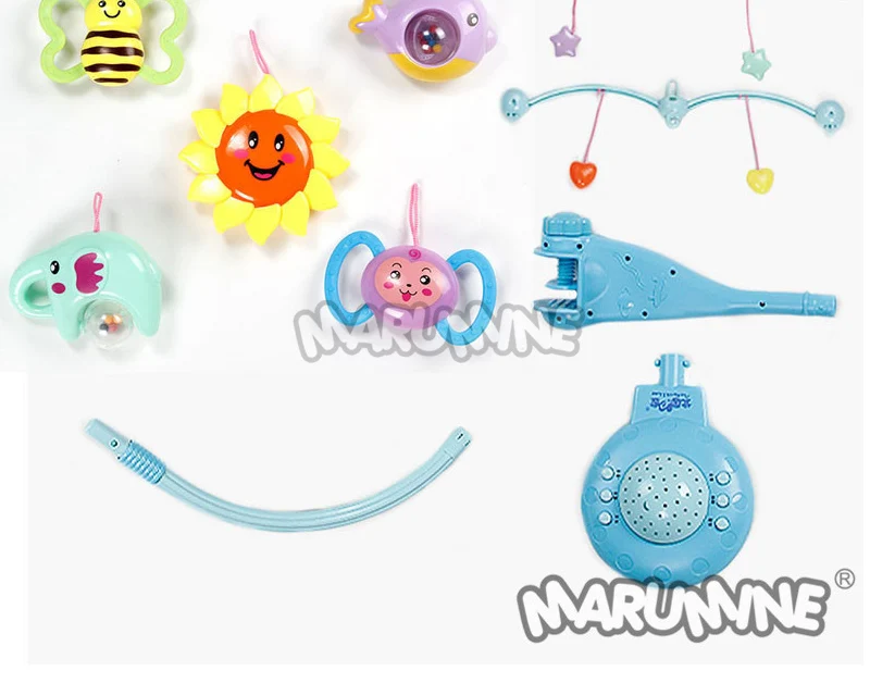 Berço do Bebê Móvel com Projeção de Luz Suporte para 0 12 Marumine Música Cama Sino Brinquedo & 50 Meses Newborn Infantis Meninos Meninas 9 de luz & 50 música cama bell