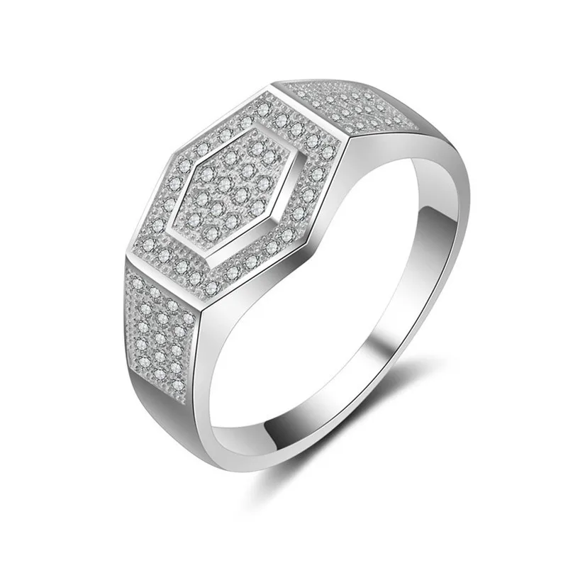 S925 Sterling Silver Wedding Rings For Men Unique Anel