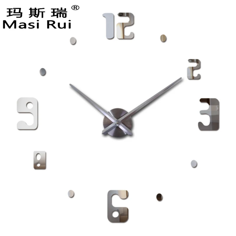 

2017 Hot New Wall Clock Modern Design Clocks Quartz Watch Needle Acrylic Mirror Diy Sticker 3d Stickers Living Room Free Shippin